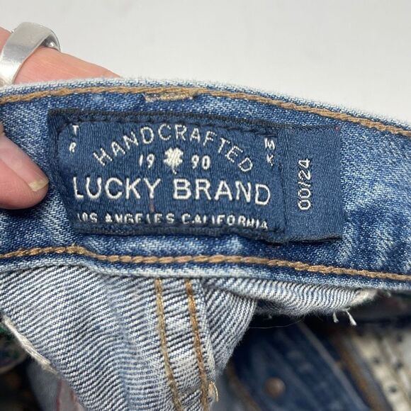 Lucky Brand Embroidered cutoffs shorts Sz 00/24 - Picture 4 of 5